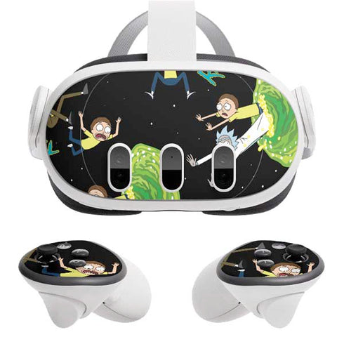 Adult Swim Rick and Morty Portal Pattern Meta Quest 3 Skin