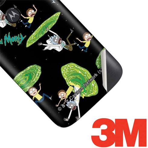 Adult Swim Rick and Morty Portal Pattern Moto E5 Play Skin