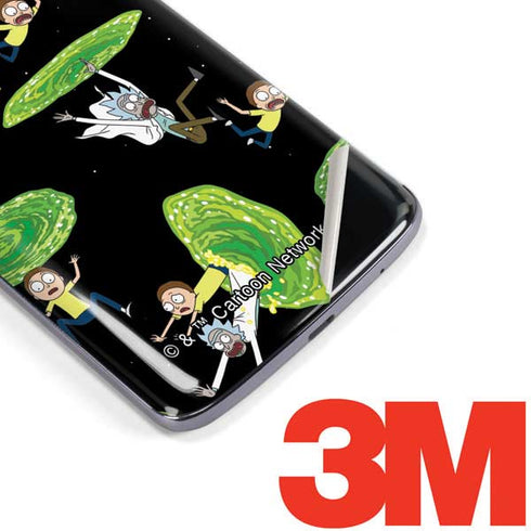 Adult Swim Rick and Morty Portal Pattern Moto E5 Plus Skin