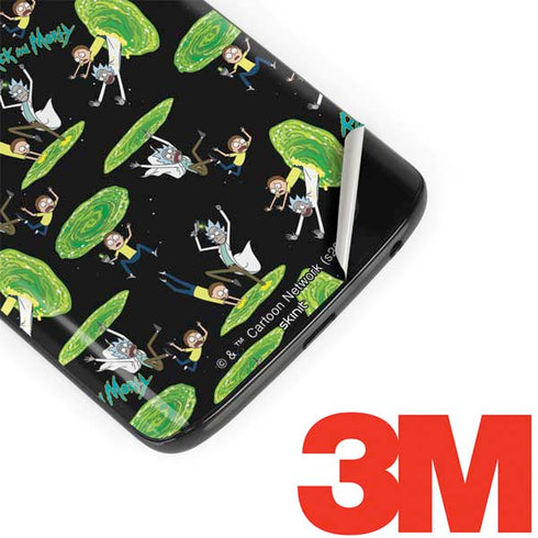 Adult Swim Rick and Morty Portal Pattern Moto G6 Skin