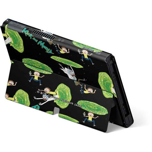 Adult Swim Rick and Morty Portal Pattern Nintendo Switch OLED (2021) Skin