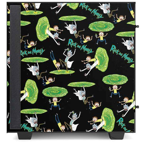 Adult Swim Rick and Morty Portal Pattern NZXT H510 Compact ATX Mid-Tower Case Skin