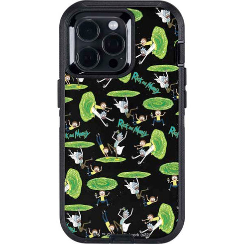 Adult Swim Rick and Morty Portal Pattern Otterbox Defender iPhone Skin