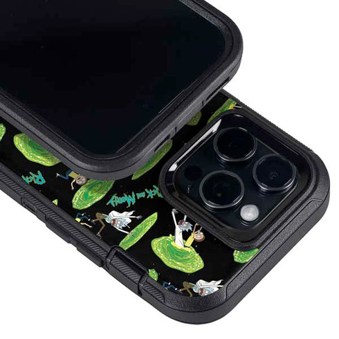 Adult Swim Rick and Morty Portal Pattern Otterbox Defender iPhone Skin