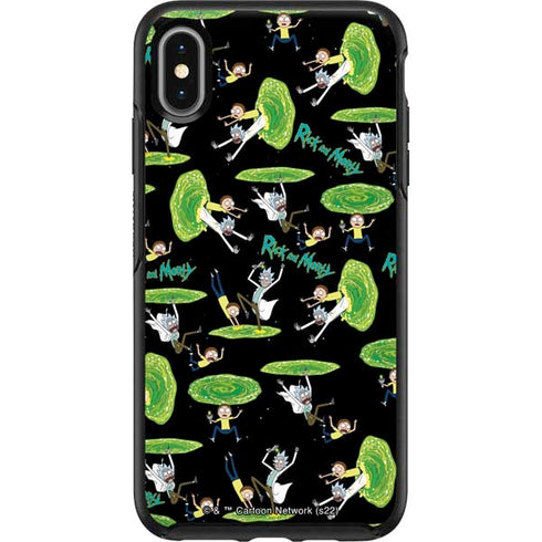 Adult Swim Rick and Morty Portal Pattern Otterbox Symmetry iPhone Skin