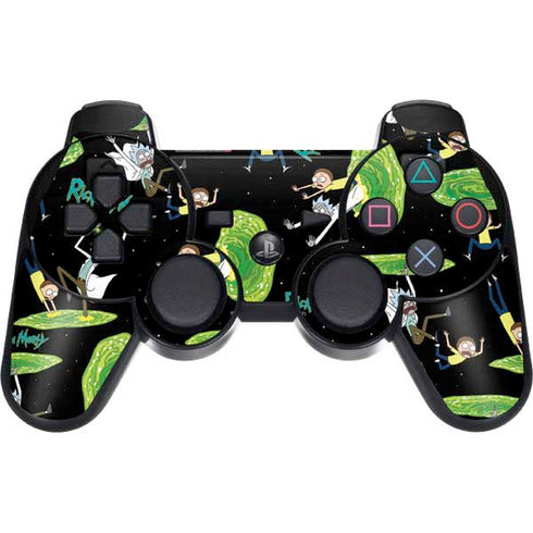Adult Swim Rick and Morty Portal Pattern PS3 Dual Shock wireless controller Skin