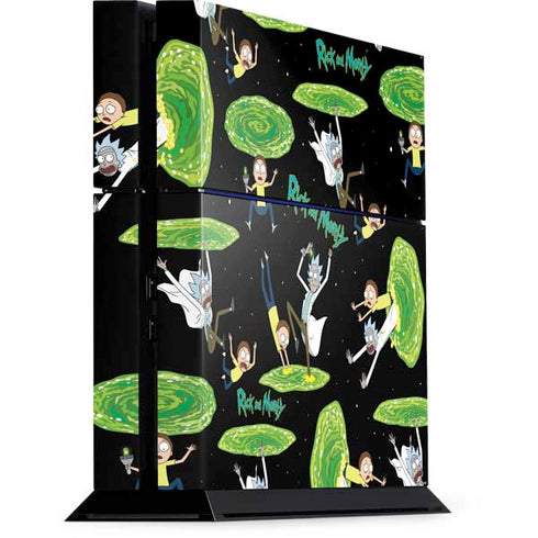 Adult Swim Rick and Morty Portal Pattern PS4 Console Skin