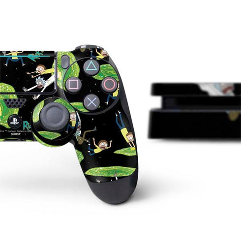 Adult Swim Rick and Morty Portal Pattern PS4 Slim Bundle Skin