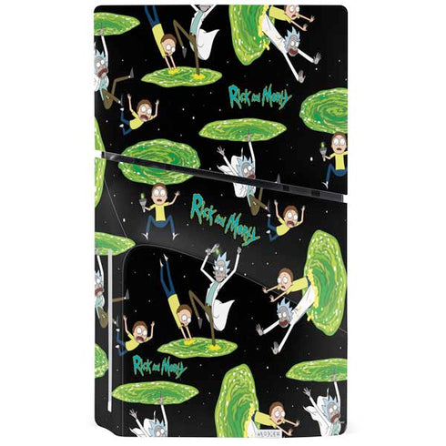 Adult Swim Rick and Morty Portal Pattern PS5 Slim Disk Console Skin