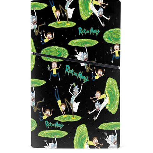 Adult Swim Rick and Morty Portal Pattern PS5 Slim Digital Edition Console Skin