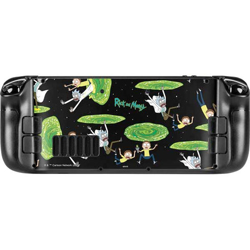 Adult Swim Rick and Morty Portal Pattern Steam Deck Handheld Gaming Computer Skin