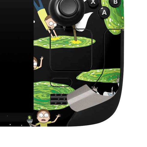 Adult Swim Rick and Morty Portal Pattern Steam Deck Handheld Gaming Computer Skin