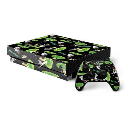 Adult Swim Rick and Morty Portal Pattern Xbox One X Bundle Skin