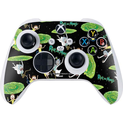 Adult Swim Rick and Morty Portal Pattern Xbox Series S Controller Skin
