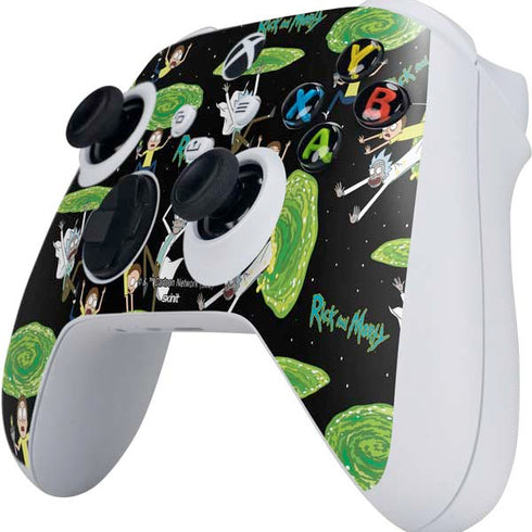 Adult Swim Rick and Morty Portal Pattern Xbox Series S Controller Skin