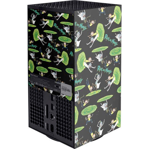 Adult Swim Rick and Morty Portal Pattern Xbox Series X Console Skin
