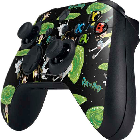 Adult Swim Rick and Morty Portal Pattern Xbox Series X Controller Skin