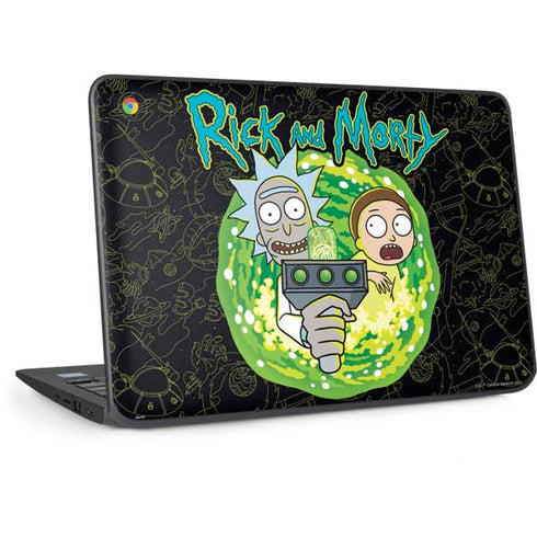 Adult Swim Rick and Morty Portal Travel HP Chromebook Skin