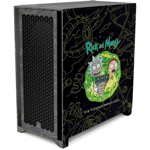 Adult Swim Rick and Morty Portal Travel Corsair 4000D Tempered Glass Mid-Tower ATX Case Skin