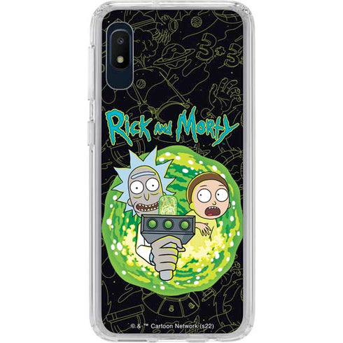 Adult Swim Rick and Morty Portal Travel Galaxy A10e Clear Case