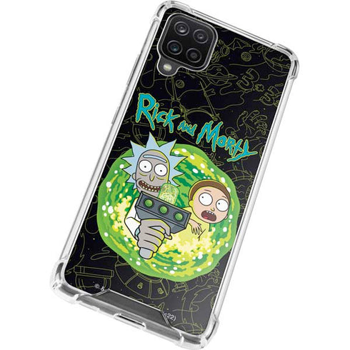 Adult Swim Rick and Morty Portal Travel Galaxy A12 Clear Case