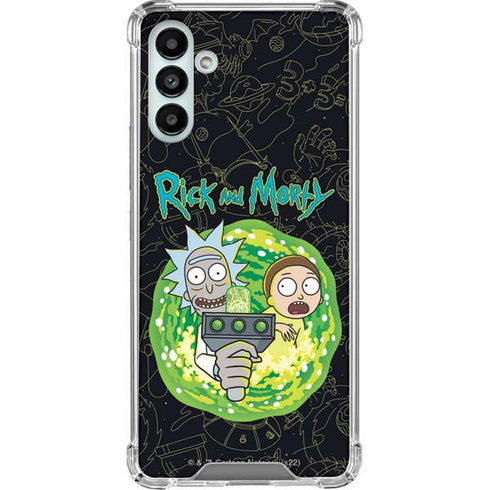 Adult Swim Rick and Morty Portal Travel Galaxy A13 5G Clear Case