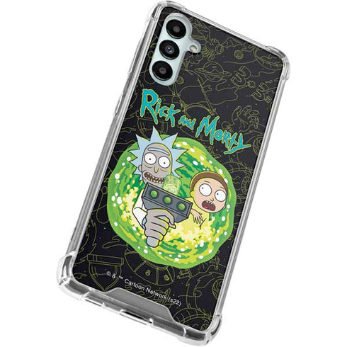 Adult Swim Rick and Morty Portal Travel Galaxy A15 5G Clear Case