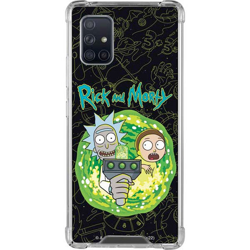 Adult Swim Rick and Morty Portal Travel Galaxy A71 5G Clear Case