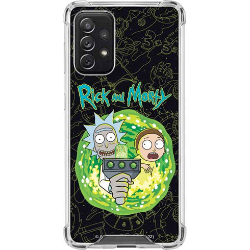 Adult Swim Rick and Morty Portal Travel Galaxy A72 5G Clear Case