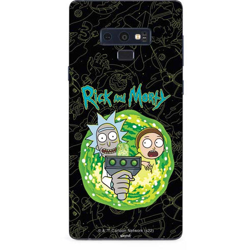 Adult Swim Rick and Morty Portal Travel Galaxy Note 9 Skin