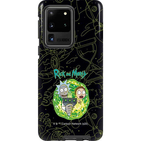 Adult Swim Rick and Morty Portal Travel Galaxy S20 Ultra 5G Pro Case