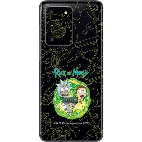 Adult Swim Rick and Morty Portal Travel Galaxy S20 Ultra 5G Skin