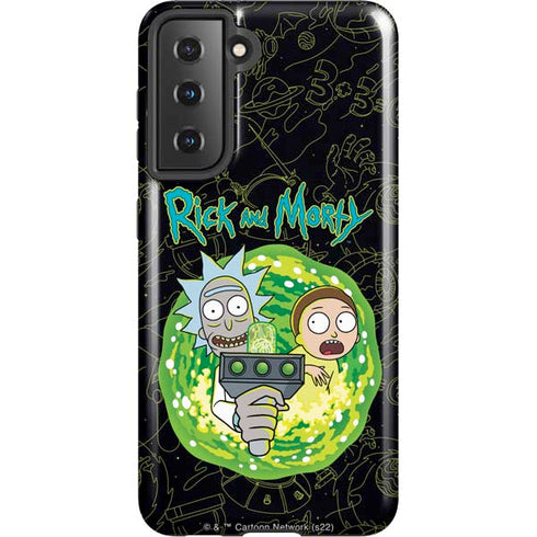 Adult Swim Rick and Morty Portal Travel Galaxy S21 5G Pro Case
