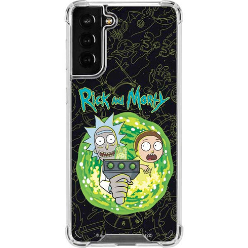 Adult Swim Rick and Morty Portal Travel Galaxy S21 Plus 5G Clear Case