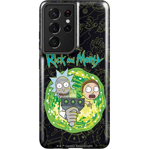 Adult Swim Rick and Morty Portal Travel Galaxy S21 Ultra 5G Pro Case