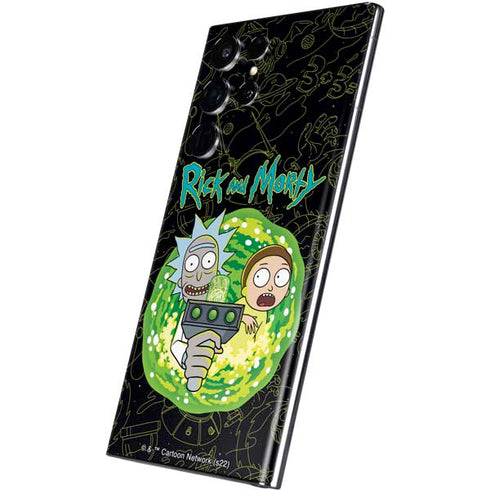Adult Swim Rick and Morty Portal Travel Galaxy S22 Ultra Skin