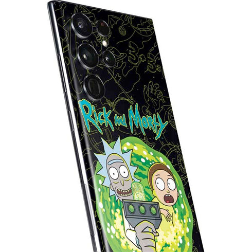 Adult Swim Rick and Morty Portal Travel Galaxy S22 Ultra Skin