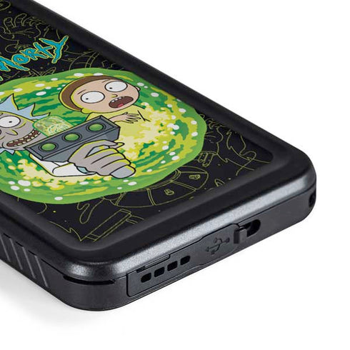 Adult Swim Rick and Morty Portal Travel Galaxy S23 Waterproof Case