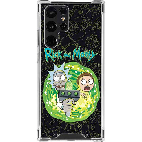 Adult Swim Rick and Morty Portal Travel Galaxy S24 Ultra Clear Case