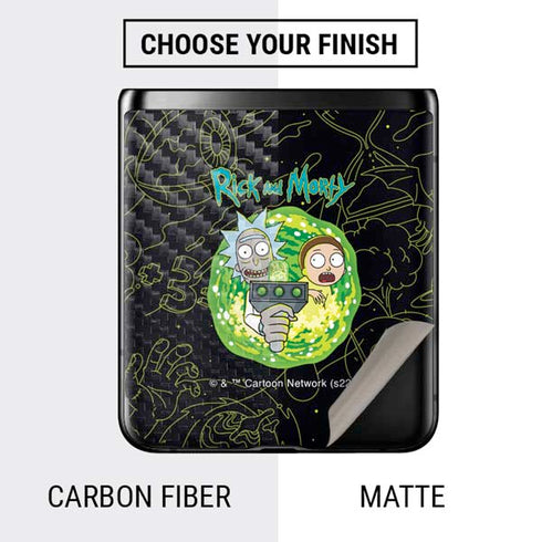 Adult Swim Rick and Morty Portal Travel Galaxy Z Flip Skin