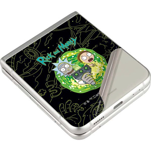Adult Swim Rick and Morty Portal Travel Galaxy Z Flip3 5G Skin