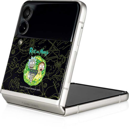 Adult Swim Rick and Morty Portal Travel Galaxy Z Flip4 5G Skin