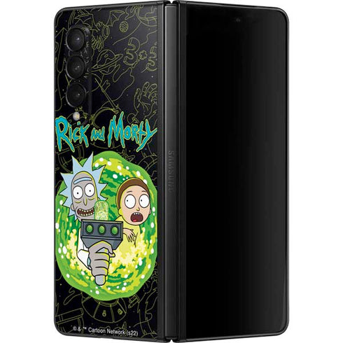 Adult Swim Rick and Morty Portal Travel Galaxy Z Fold3 5G Skin