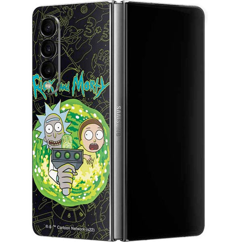 Adult Swim Rick and Morty Portal Travel Galaxy Z Fold4 5G Skin