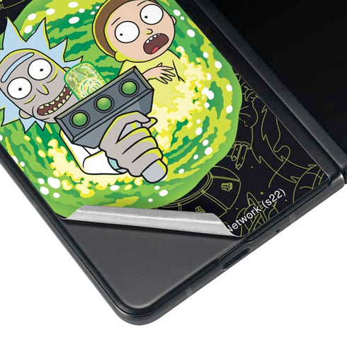 Adult Swim Rick and Morty Portal Travel Galaxy Z Fold4 5G Skin
