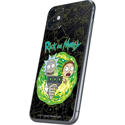 Adult Swim Rick and Morty Portal Travel iPhone 11 Skin