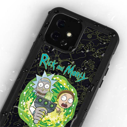 Adult Swim Rick and Morty Portal Travel iPhone 12 Mini Waterproof Case