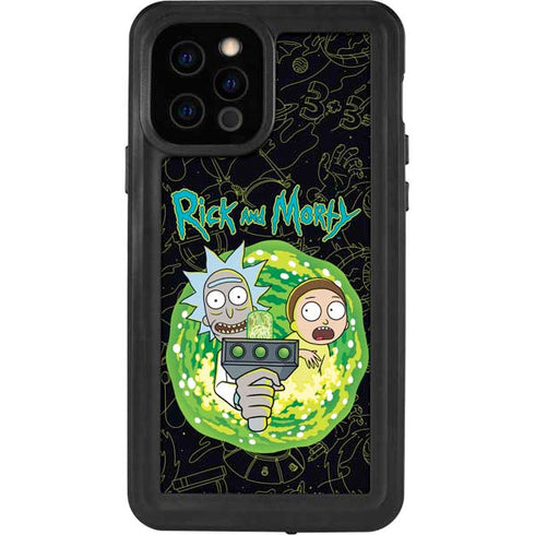 Adult Swim Rick and Morty Portal Travel iPhone 12 Pro Waterproof Case