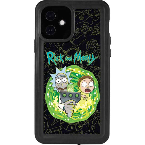 Adult Swim Rick and Morty Portal Travel iPhone 12 Waterproof Case