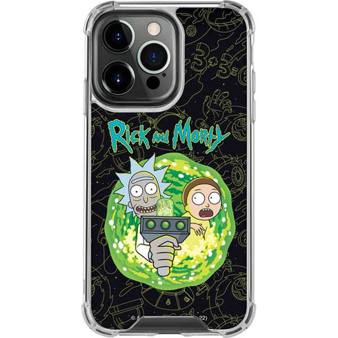 Adult Swim Rick and Morty Portal Travel iPhone 13 Pro Clear Case